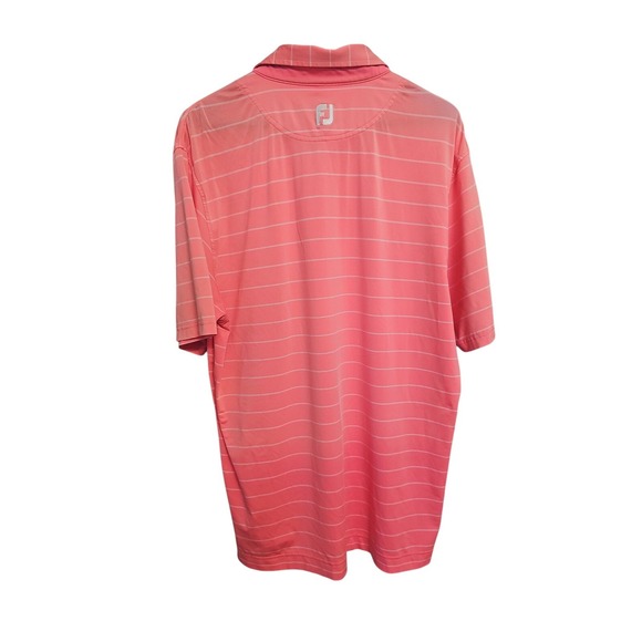 FootJoy Golf Polo Shirt‎ Striped Performance Athletic Casual Pink Large - Picture 6 of 7